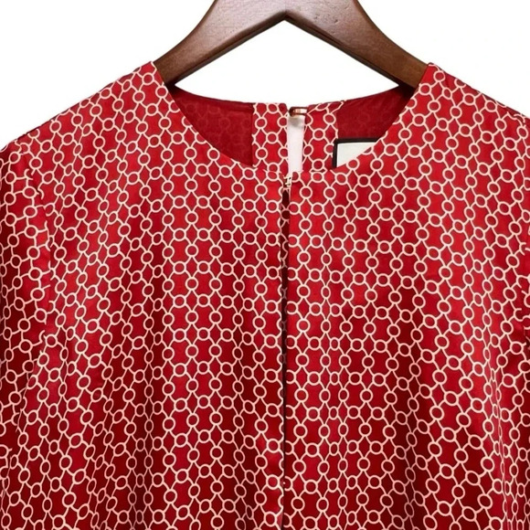 ALEXIS Coretti Mini Dress Blouson Top Flounce Hem Printed Preppy Coastal Size M - Picture 7 of 12